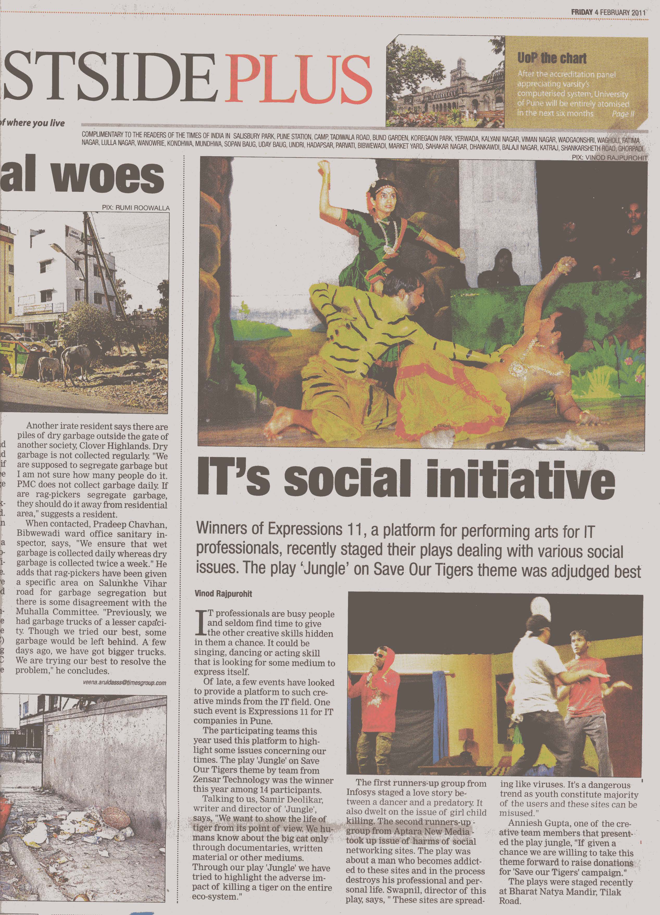 Eastside Plus newspaper coverage of the play, February 2011